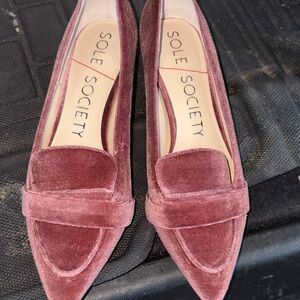 Sole Society Women's Velvet Loafers - Mauve